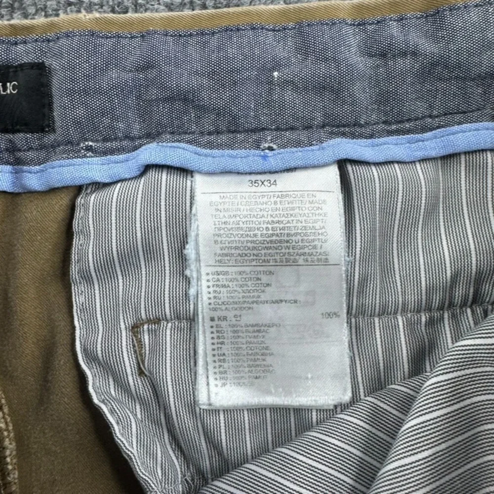 Banana Republic Aiden Fit‎ Chino Pants Mens 35x33 Beige Khaki Straight Casual